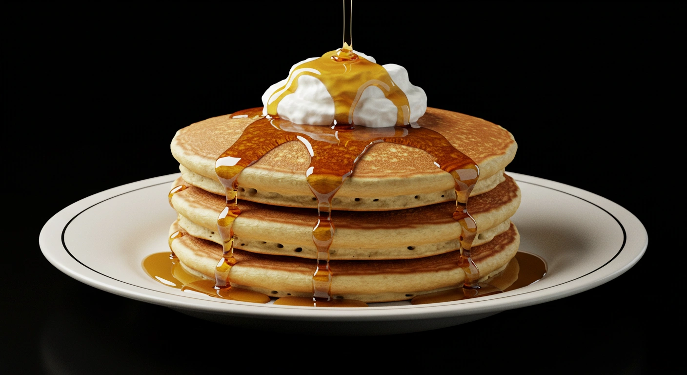 American Pancakes with Maple Syrup - secondary view